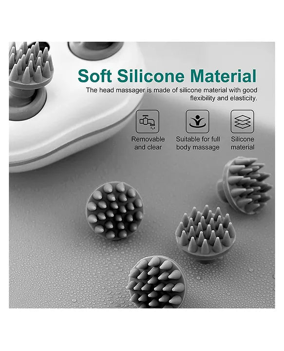 Rechargeable Electric Scalp Massager for Head, Hair Growth, Stress Relief(in colours red, white, pink, green, blue)