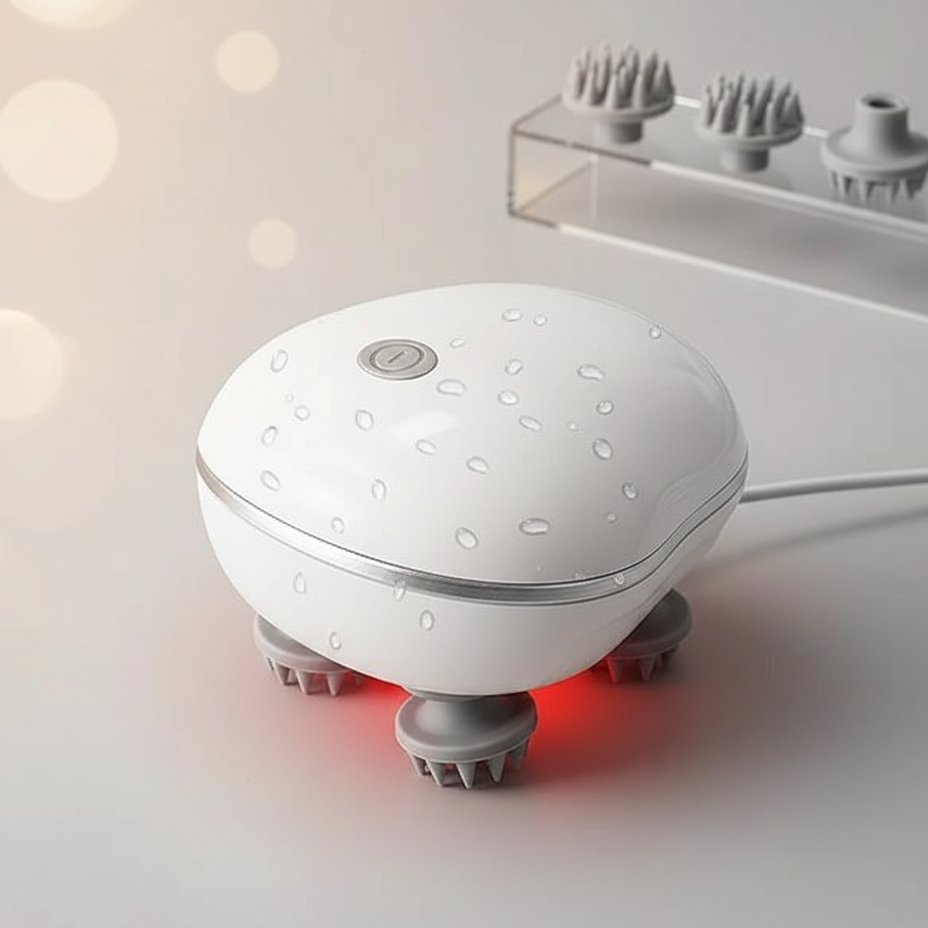 Rechargeable Electric Scalp Massager for Head, Hair Growth, Stress Relief(in colours red, white, pink, green, blue)