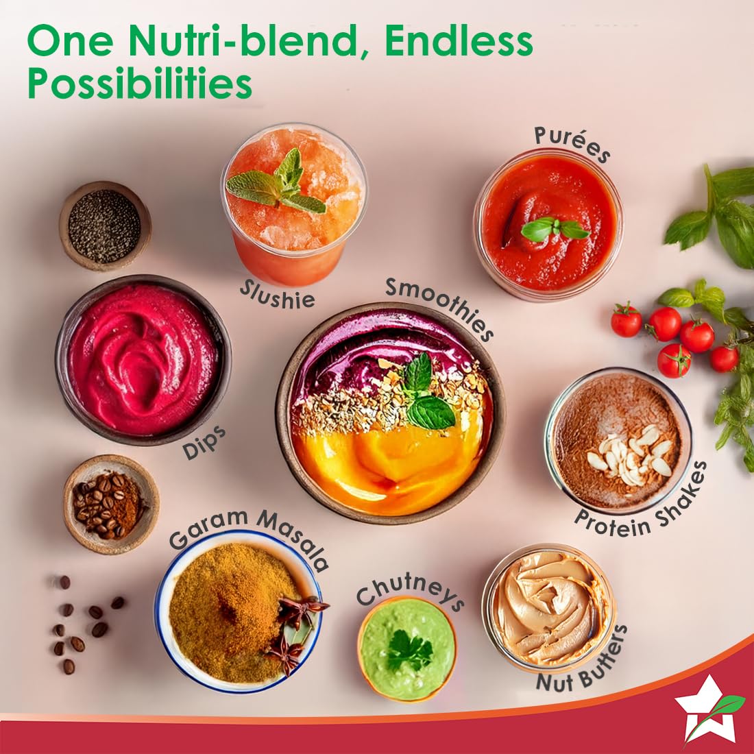 Wonderchef Nutri-blend 500W Mixer Grinder, 22000 RPM Motor, Smoothie Maker,