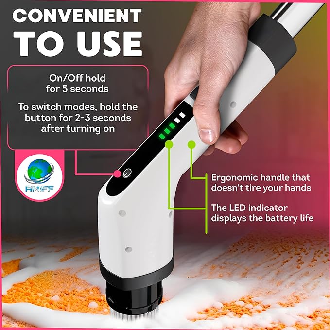 zylo 7-in-1 Electric Bathroom Scrubbing Brush, 2500 mAh.