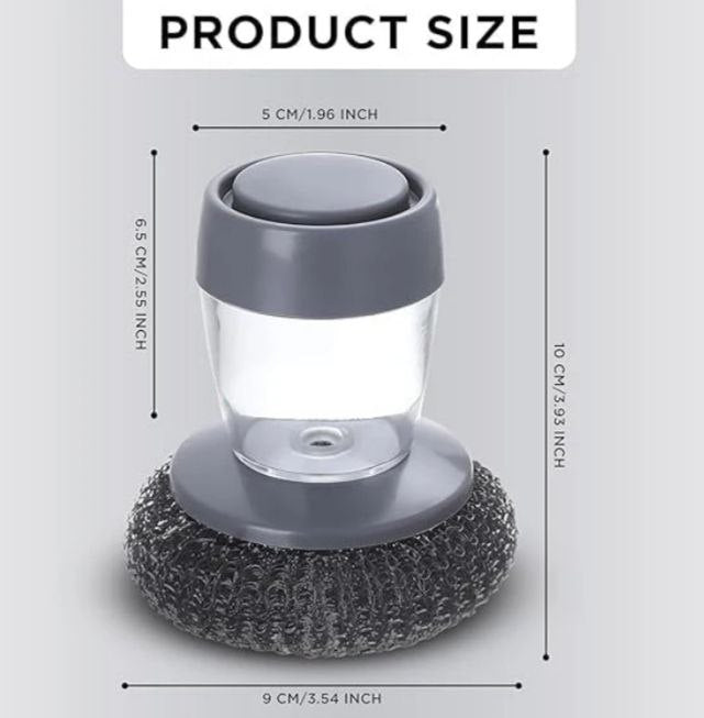 Premium Soap Dispensing Palm Brush for Dishwashing Kitchen